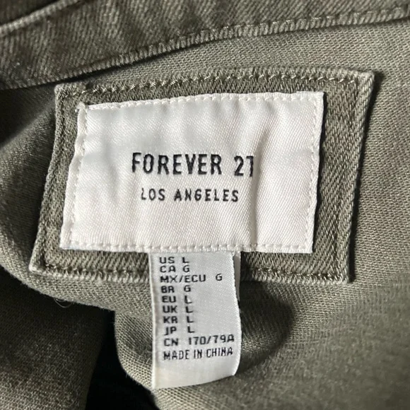 FOREVER 21 olive denim sleeveless utility jumpsuit - Picture 12 of 13